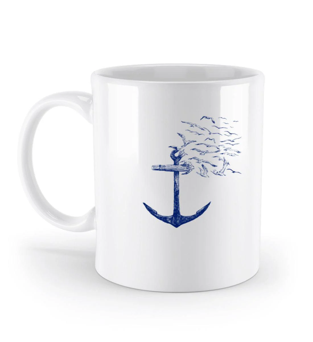 Anker fliegende Möwen · Keramik Tasse weiß