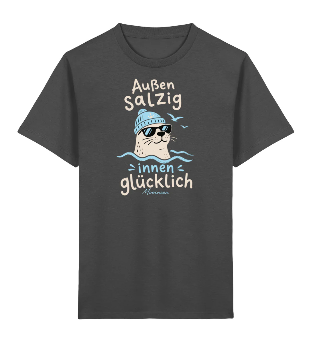 Außen salzig innen glücklich · Kinder Premium Bio T-Shirt - Image 4