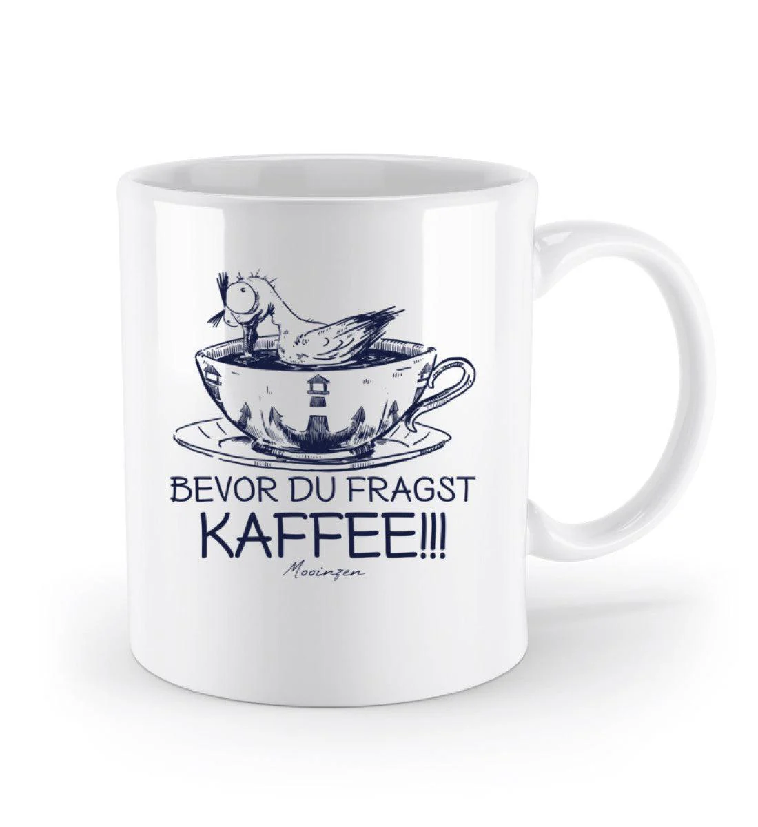 Bevor du fragst Kaffee! · Keramik Tasse weiß - Image 2