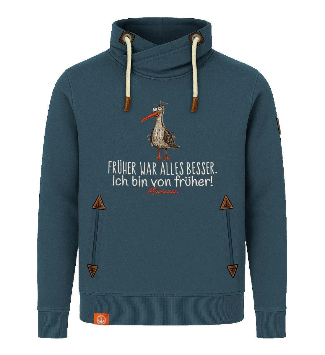 Früher war Alles besser! · Unisex Bio Schalkragen Sweatshirt (ohne Kapuze) - Image 4