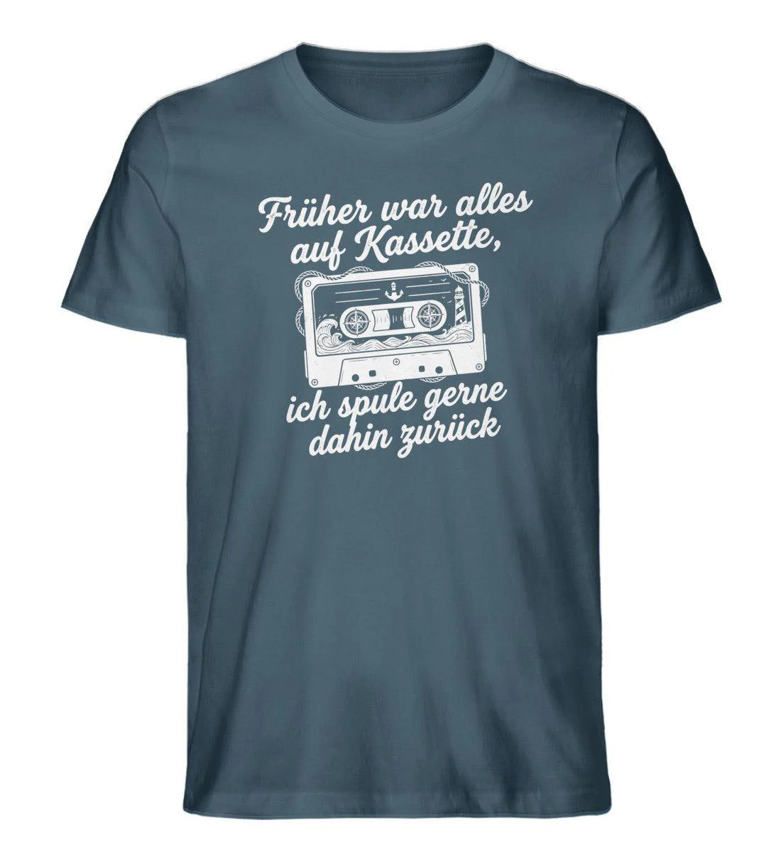 Früher war alles auf Kassette · Herren Premium Bio T-Shirt - Image 3