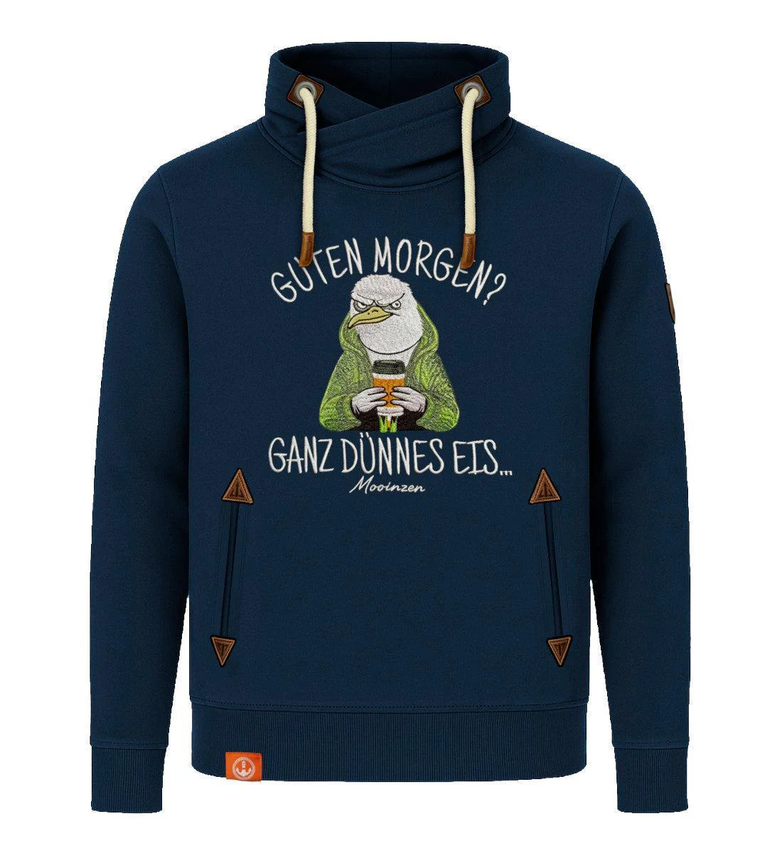 Guten Morgen? Ganz dünnes Eis... · Unisex Bio Schalkragen Sweatshirt (ohne Kapuze) - Image 3