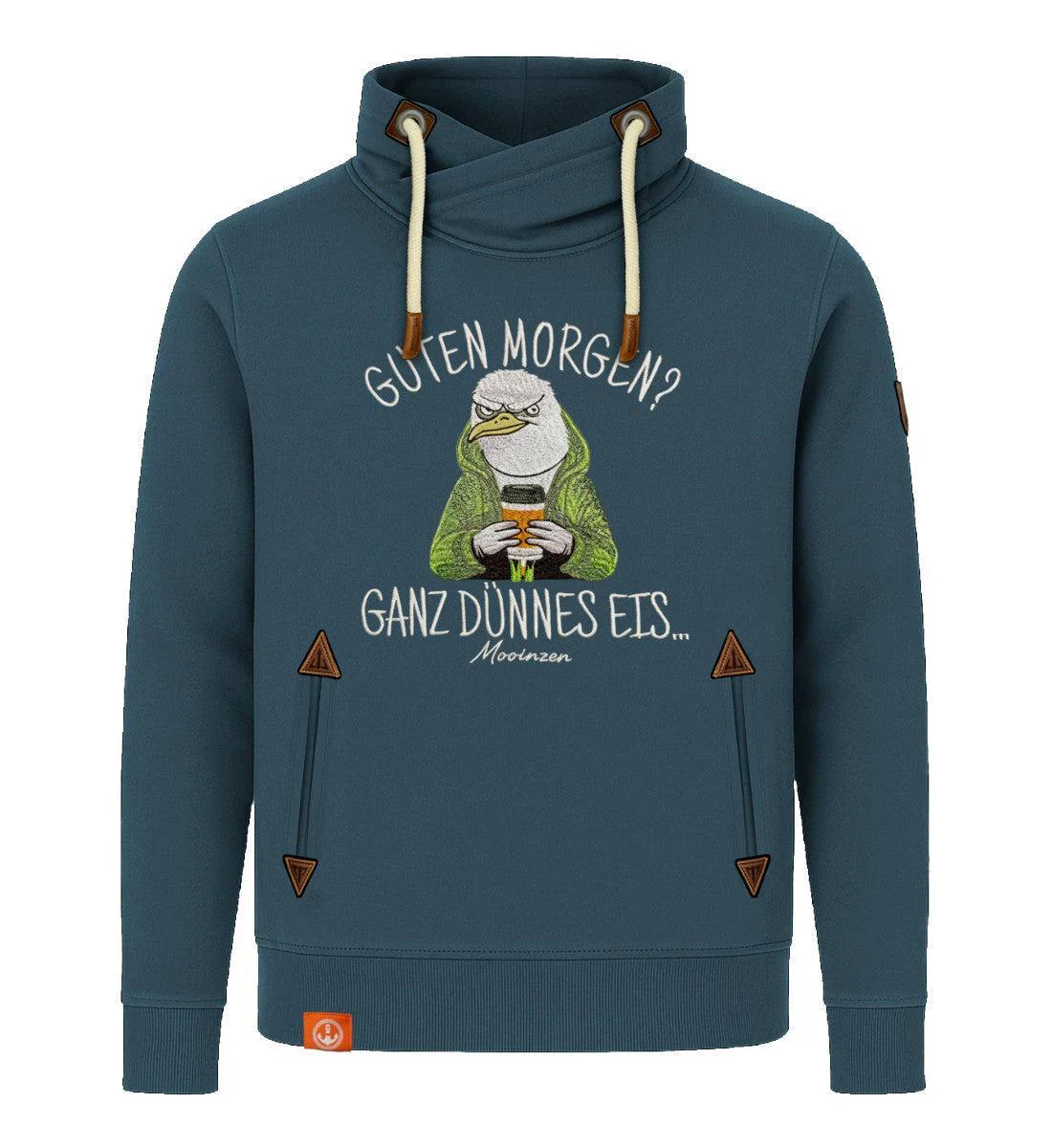 Guten Morgen? Ganz dünnes Eis... · Unisex Bio Schalkragen Sweatshirt (ohne Kapuze) - Image 4