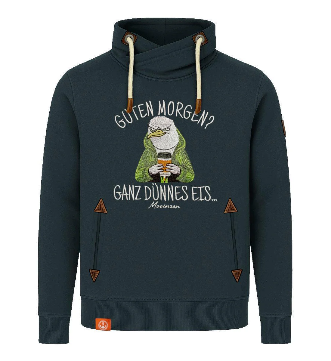 Guten Morgen? Ganz dünnes Eis... · Unisex Bio Schalkragen Sweatshirt (ohne Kapuze) - Image 5