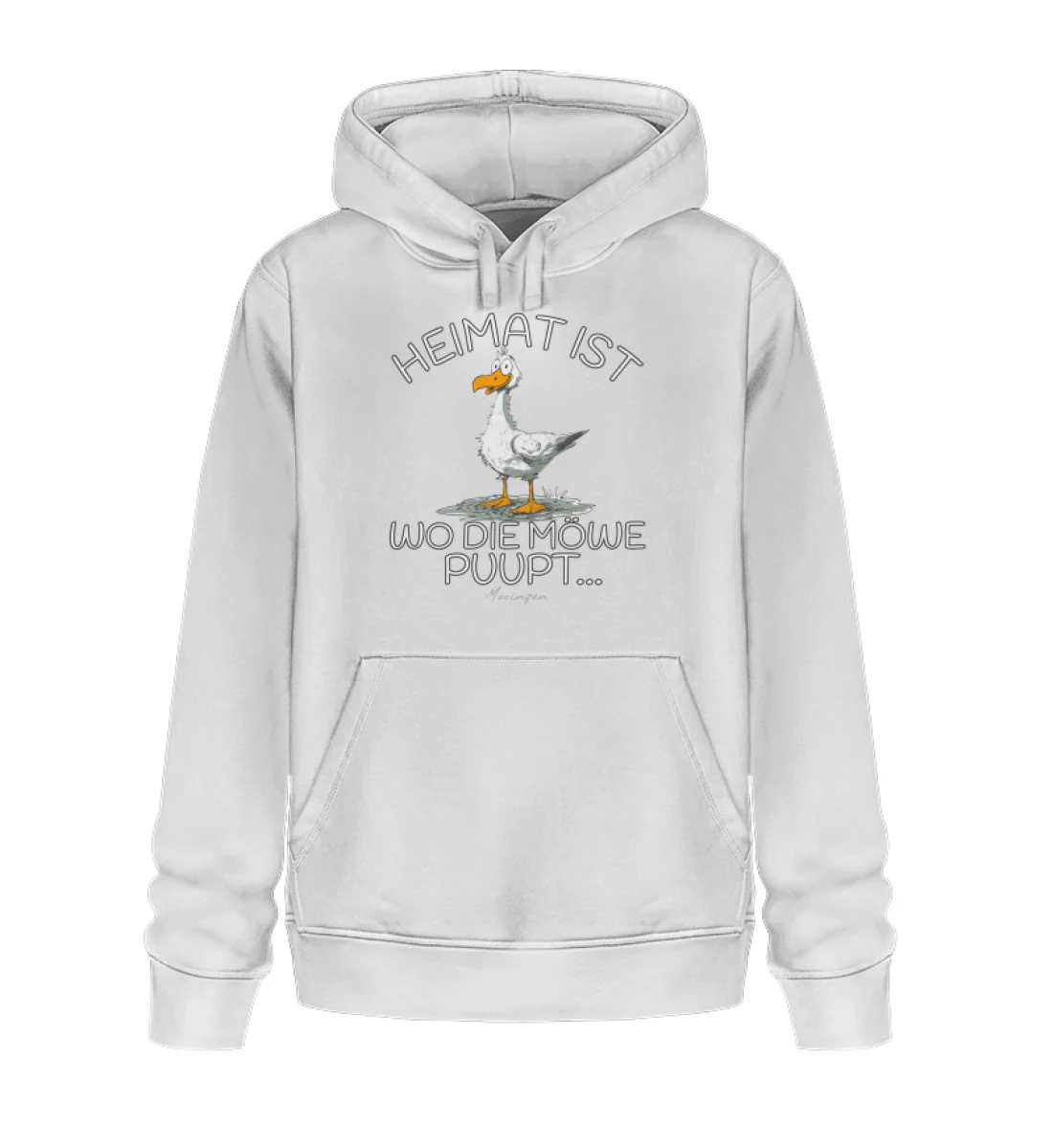 Heimat ist wo die Möwe Pupt · Unisex Bio Hoodie