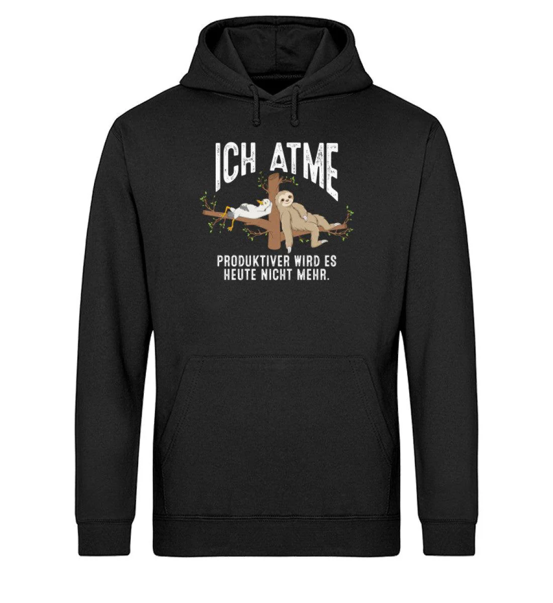 Ich atme Möwe Faultier · Unisex Bio Hoodie