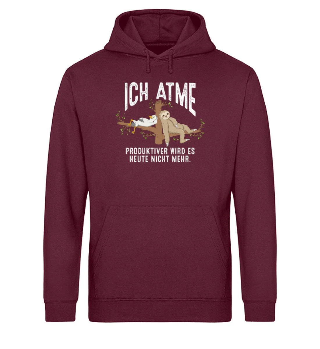 Ich atme Möwe Faultier · Unisex Bio Hoodie - Image 2