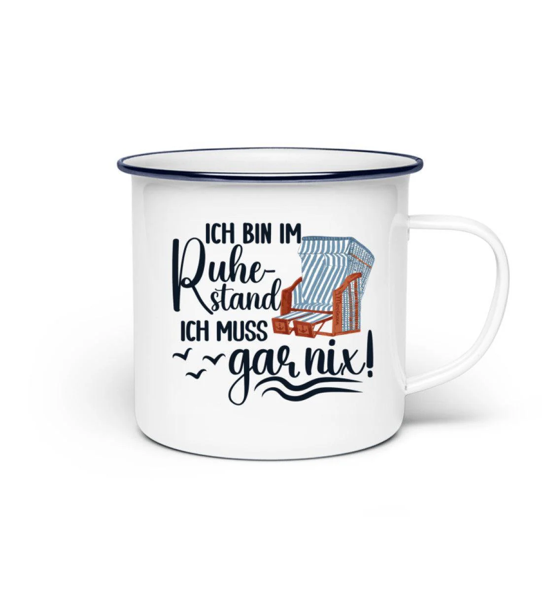 Ich bin im Ruhestand gar nix · Emaille Tasse - Image 2