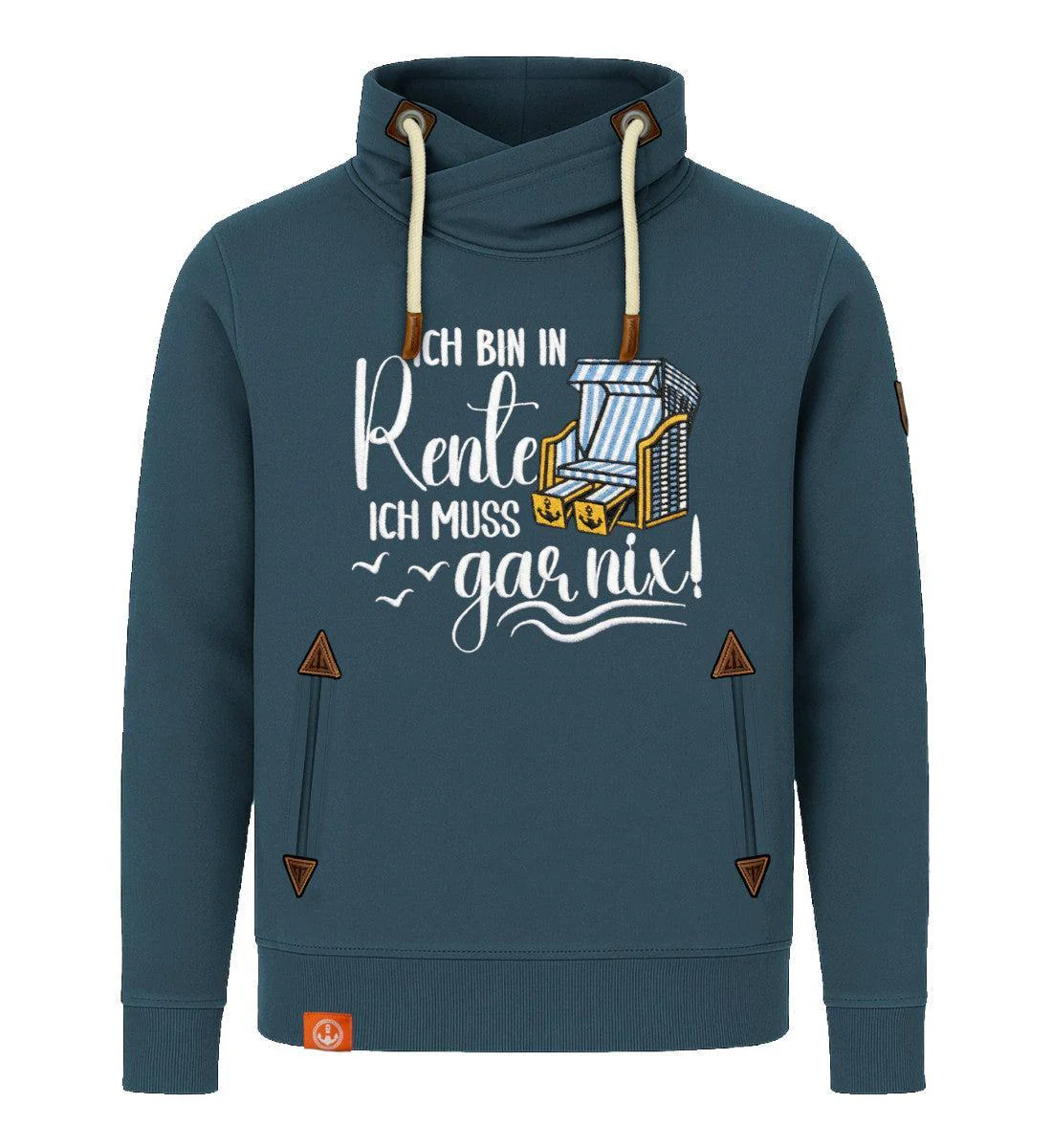 Ich bin in Rente · Unisex Bio Schalkragen Sweatshirt (ohne Kapuze) - Image 4