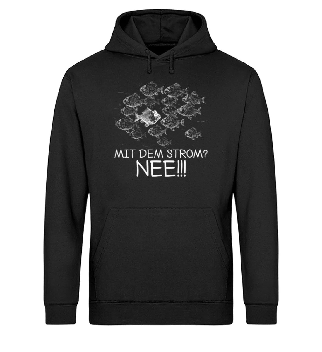 Mit dem Strom? Nee! Fisch · Unisex Bio Hoodie