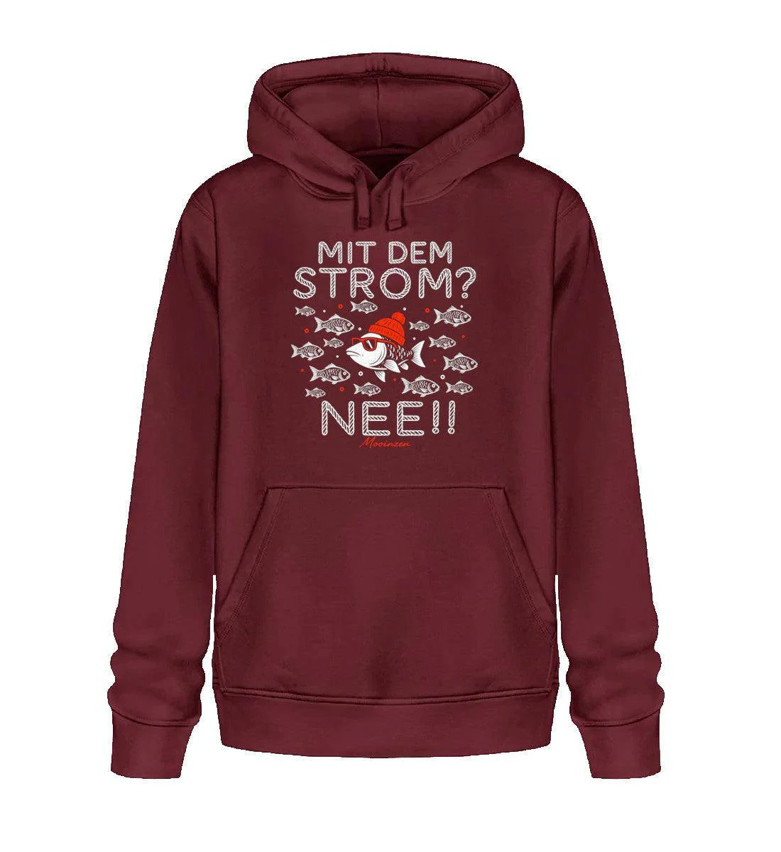 Mit dem Strom? Nee! · Unisex Bio Hoodie - Image 2