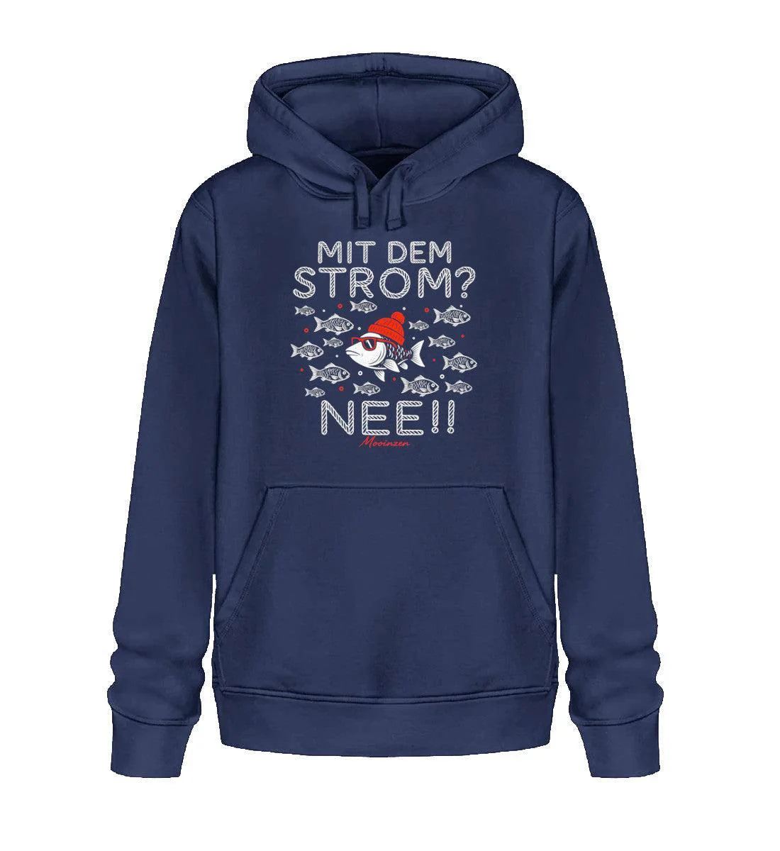 Mit dem Strom? Nee! · Unisex Bio Hoodie - Image 3
