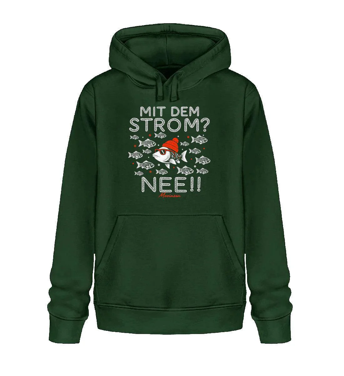 Mit dem Strom? Nee! · Unisex Bio Hoodie - Image 4