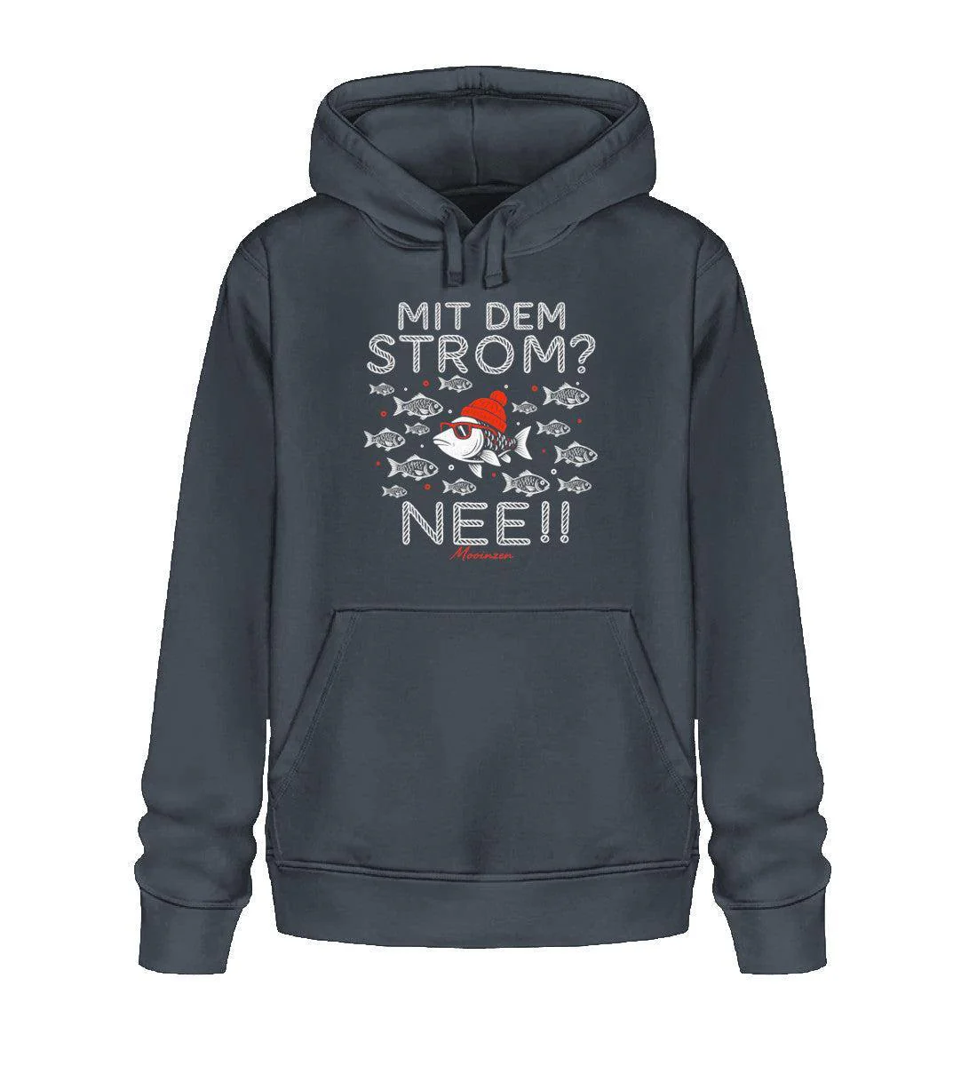 Mit dem Strom? Nee! · Unisex Bio Hoodie - Image 5