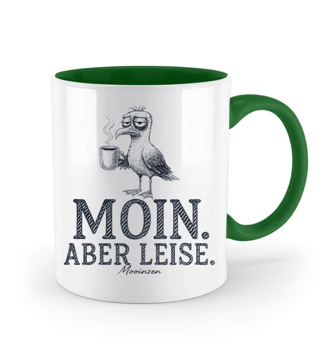 Moin Aber leise · Keramiktasse Zweifarbig - Image 3