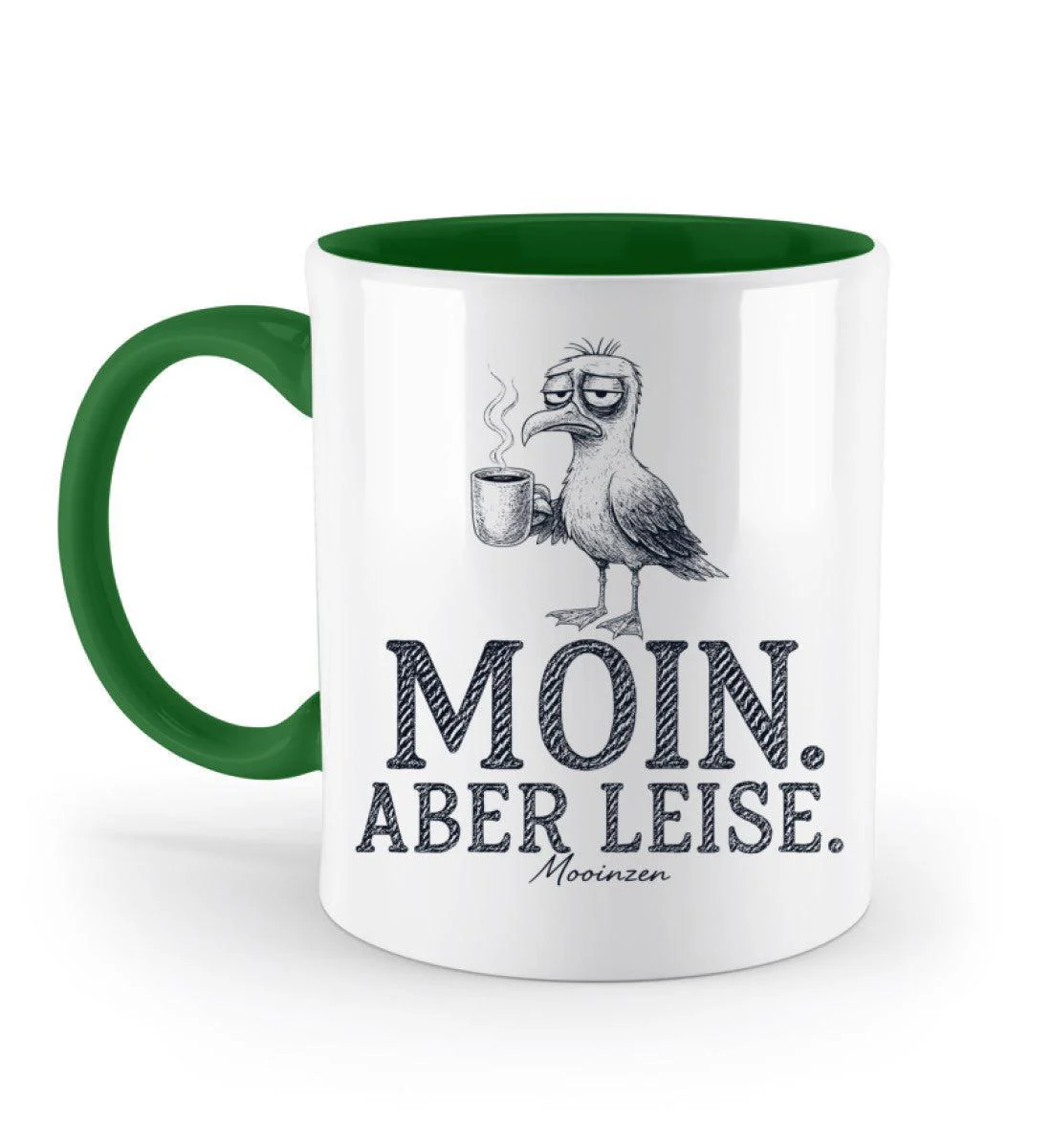 Moin Aber leise · Keramiktasse Zweifarbig - Image 4