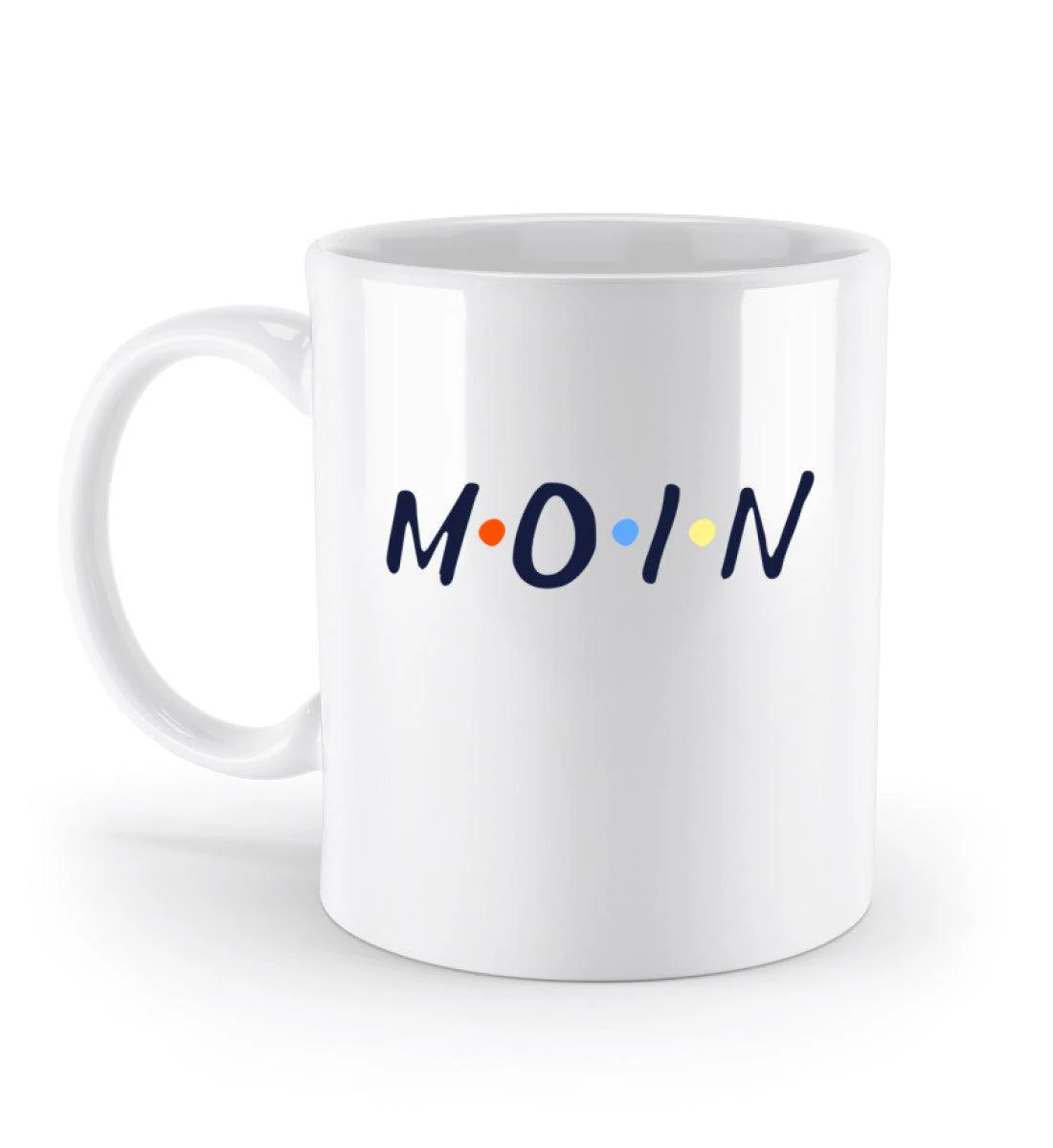 Moin Bunte Punkte · Keramik Tasse weiß