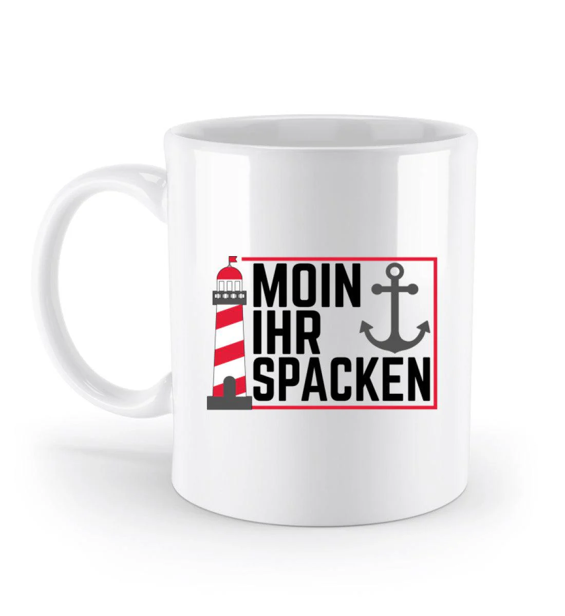 Moin ihr Spacken · Keramik Tasse weiß