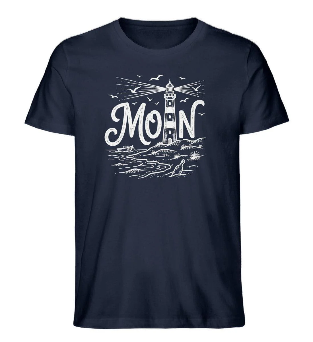 Moin Leuchtturm · Herren Premium Bio T-Shirt - Image 2