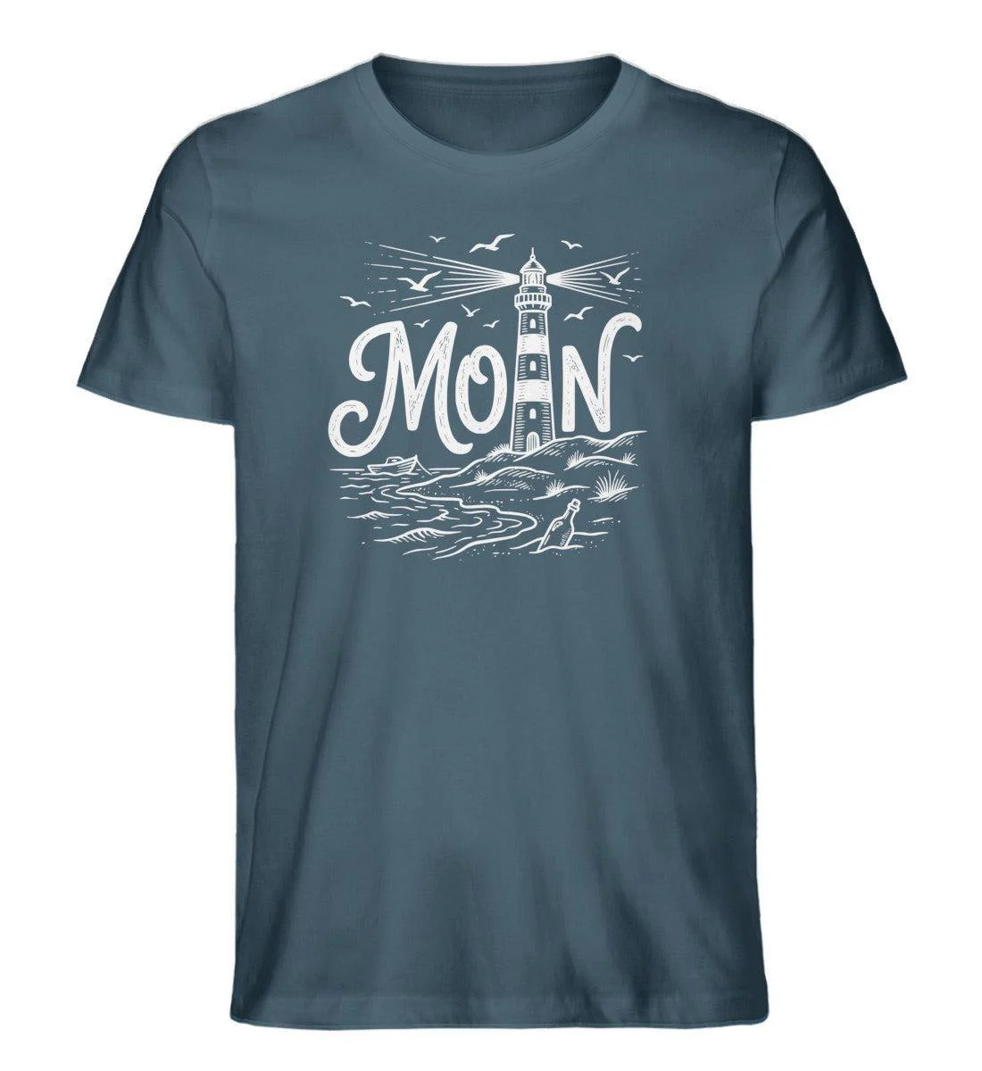 Moin Leuchtturm · Herren Premium Bio T-Shirt - Image 3