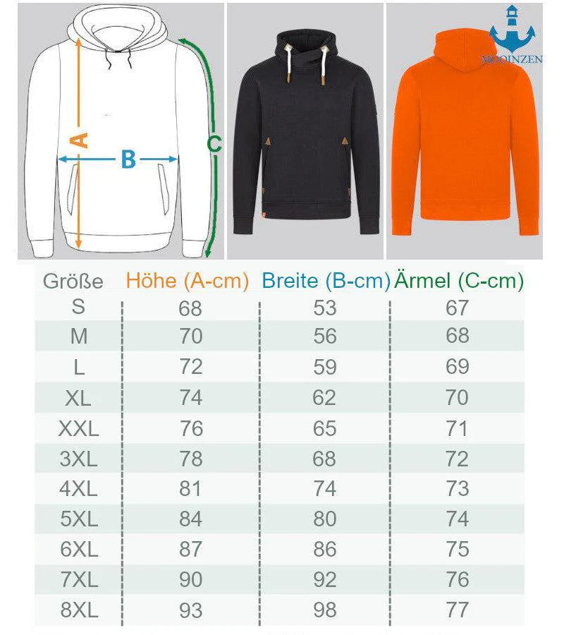Moin X Schwarz/Orange (Stick) · Unisex Bio Schalkragen Hoodie - Image 3