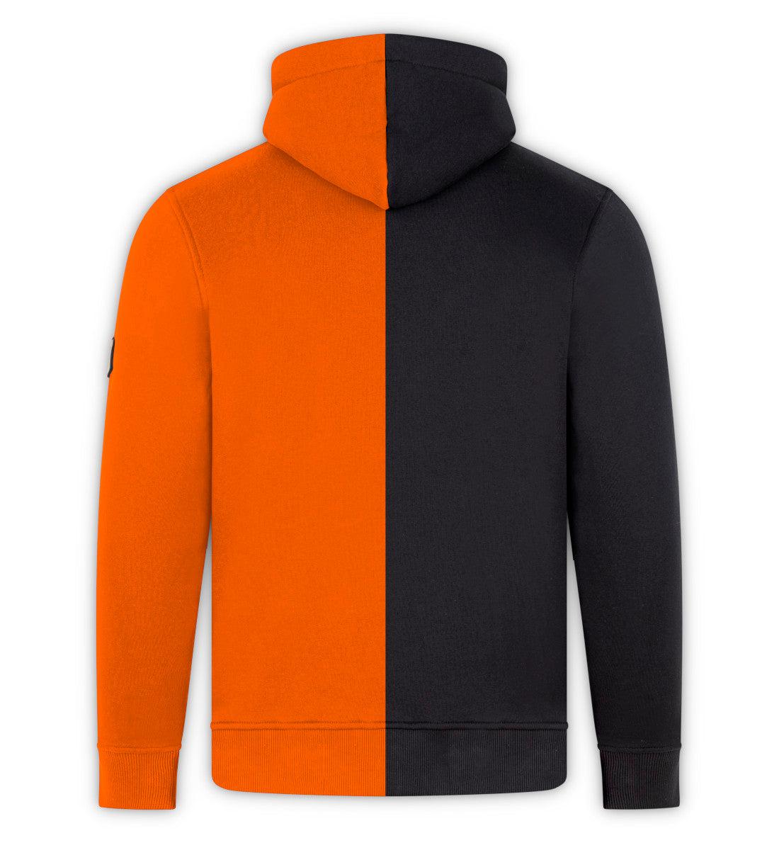 Moin X Schwarz/Orange (Stick) · Unisex Bio Schalkragen Hoodie - Image 7