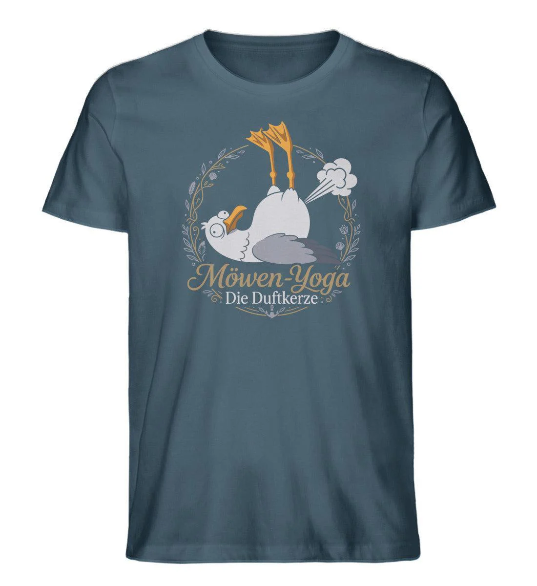 Möwen-Yoga Duftkerze · Herren Premium Bio T-Shirt - Image 4