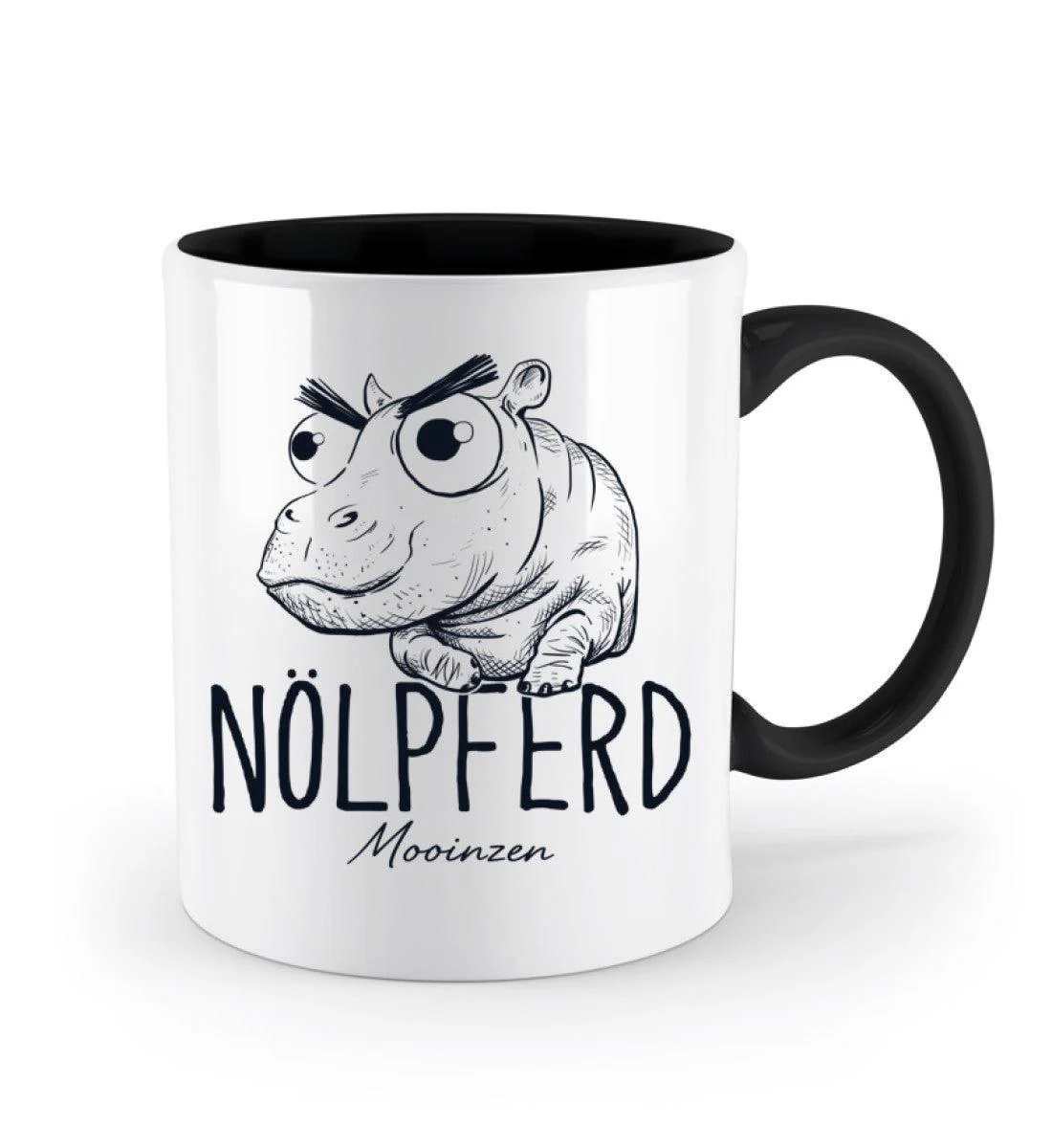 Nölpferd · Keramiktasse Zweifarbig