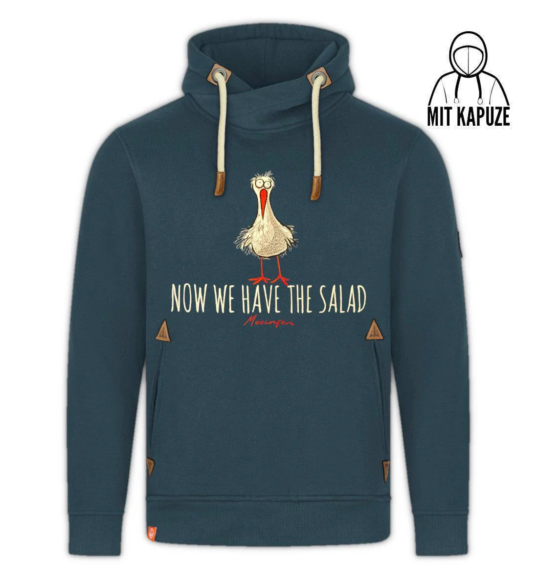 Now we have the Salad (Stick) · Unisex Bio Schalkragen Hoodie - Image 3