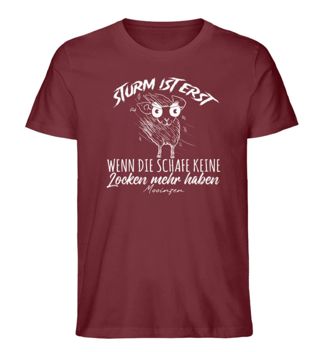 Sturm ist erst wenn die Schafe keine Locken mehr haben · Herren Premium Bio T-Shirt - Image 3