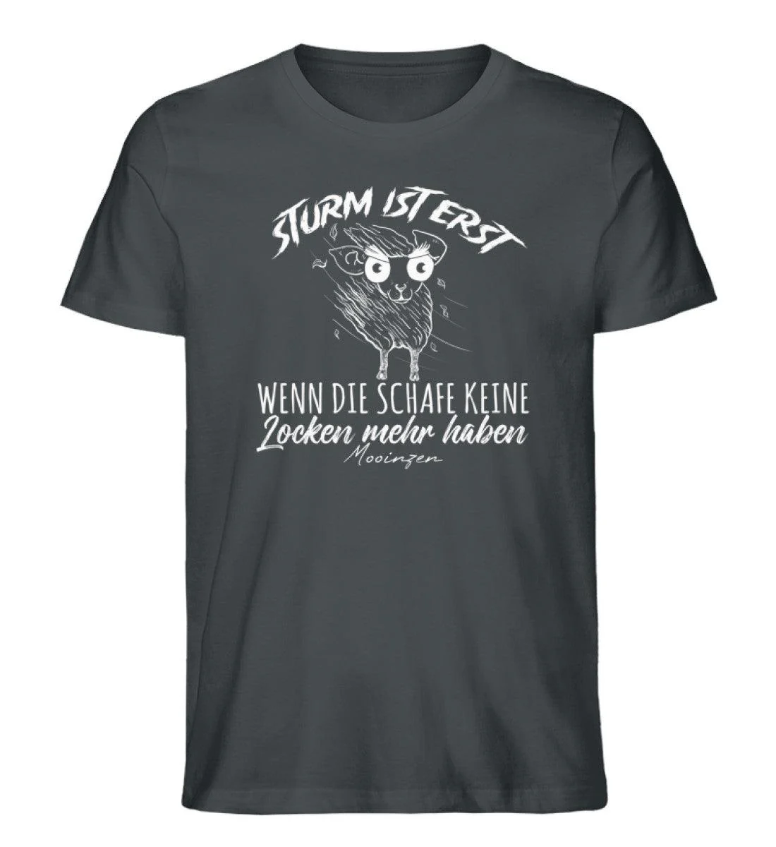 Sturm ist erst wenn die Schafe keine Locken mehr haben · Herren Premium Bio T-Shirt - Image 4