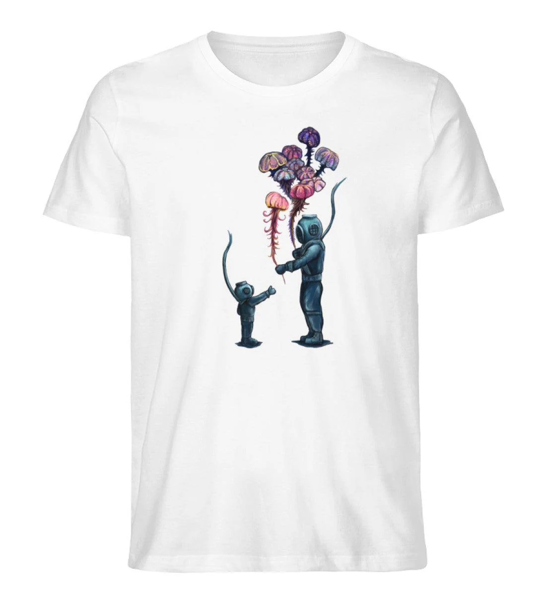 Taucher Quallen Luftballons · Herren Premium Bio T-Shirt