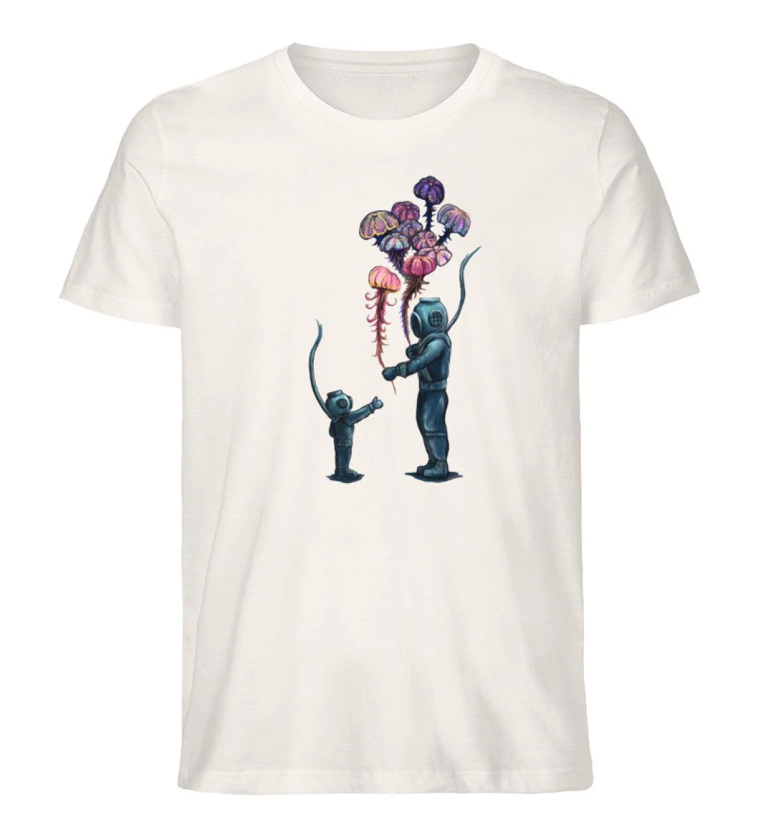Taucher Quallen Luftballons · Herren Premium Bio T-Shirt - Image 2