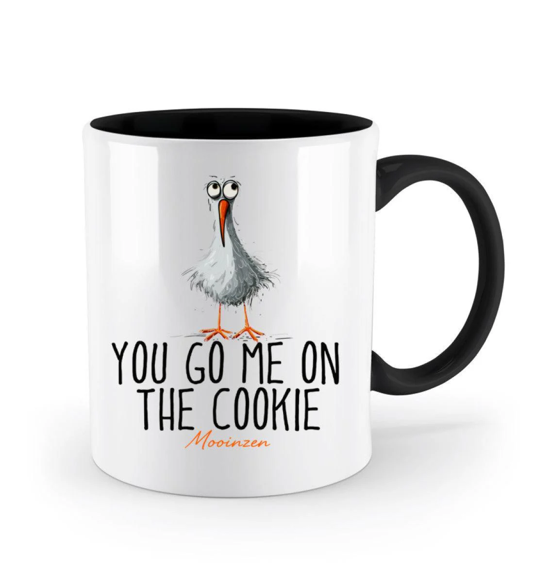 You go me on the cookie· Keramiktasse Zweifarbig